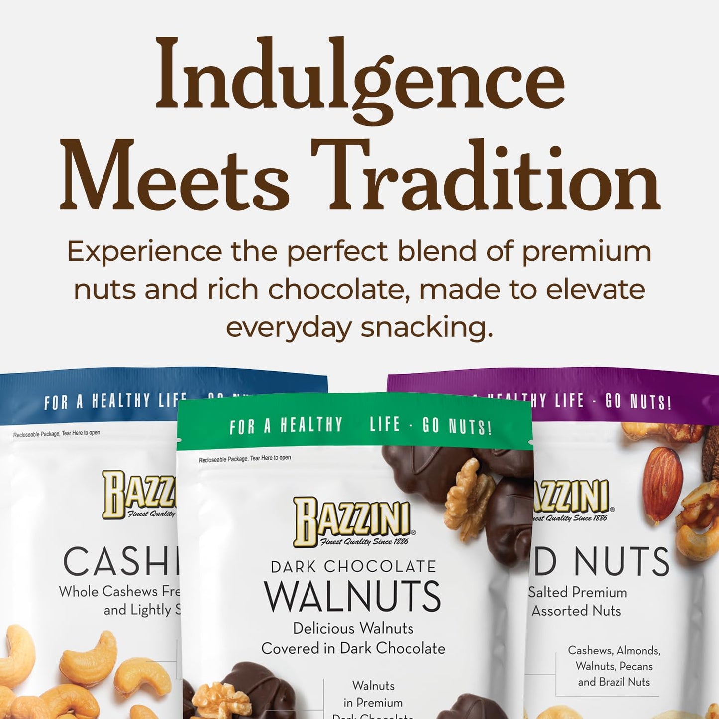 Bazzini Dark Chocolate Pecans, Gourmet Pecans Coated in Rich Dark Chocolate, Kosher, Since 1886 Gourmet Nut Snack, Made in USA (7oz Pouch)