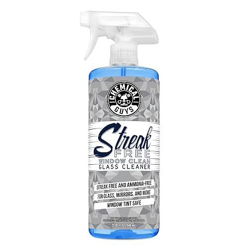 Chemical Guys Streak Free Window Cleaner - Ammonia-Free Glass Cleaner for Crystal Clear Clarity, Safe on Tint, Mirrors, Touchscreens, Windshields