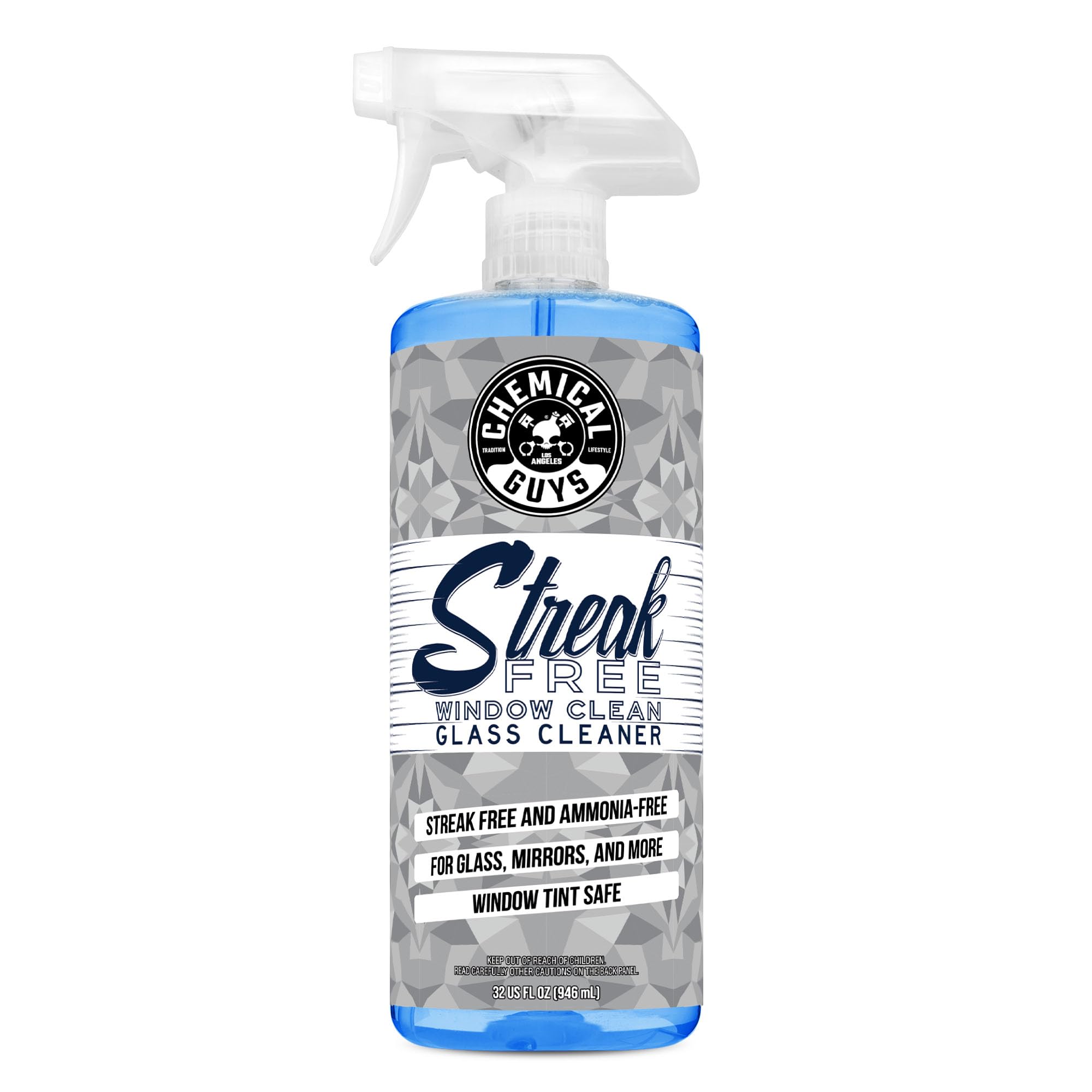 Chemical Guys Streak Free Window Cleaner - Ammonia-Free Glass Cleaner for Crystal Clear Clarity, Safe on Tint, Mirrors, Touchscreens, Windshields