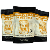 Olive My Pickle Muffuletta Olive Mix - 48 Ounces | 3 Pack Bundle of Healthy Live Culture Muffuletta Mix Olives for Gut Health | Perfect Snack