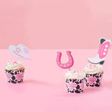 Big Dot of Happiness Rodeo Cowgirl - Cupcake Decoration - Pink Western Party Cupcake Wrappers and Treat Picks Kit - Set of 24