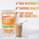 XPRS Nutra 100% Natural Carrot Juice Powder - Pure Carrot Powder from The USA - Ideal for Juice and Smoothie - High in Vitamin A, Phytonutrients
