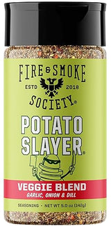 Fire & Smoke Society Potato Slayer Vegetable Seasoning | BBQ Rubs for Grilling | Potato, French Fry Seasoning | Mix Blend Rub Powder, Garlic, Onion