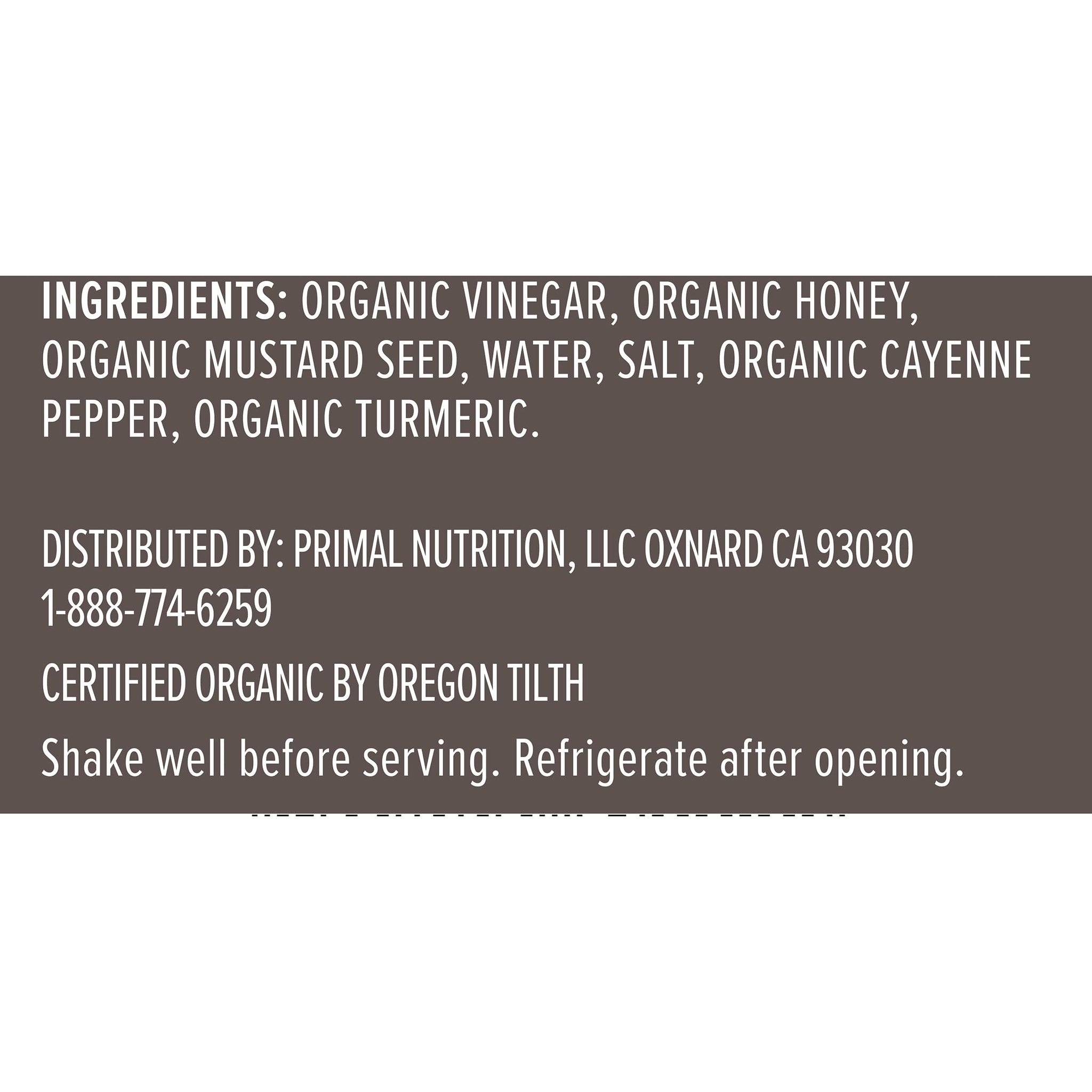 Primal Kitchen Organic Hot Honey Mustard, 12 oz