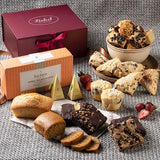 Deluxe Tea and Food Gift Basket Gourmet Present Featuring Old Fashioned Scones, Cheese Brownie, Fudge and Brownie, Muffins, and more plenty to please