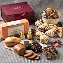 Deluxe Tea and Food Gift Basket Gourmet Present Featuring Old Fashioned Scones, Cheese Brownie, Fudge and Brownie, Muffins, and more plenty to please