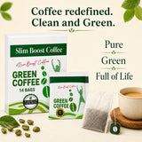 UNIQBITE Green Coffee Bags, 14 Individually Wrapped Filter Coffee Bags Made with Raw Unroasted Arabica Green Coffee Beans, 1.48 oz (42g)