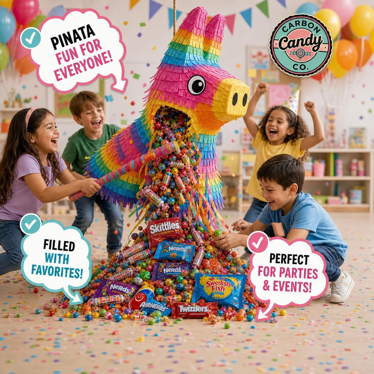 Pinata Candy Variety Pack - 4 Lb Assorted Mix, Pinata Stuffers for Kids