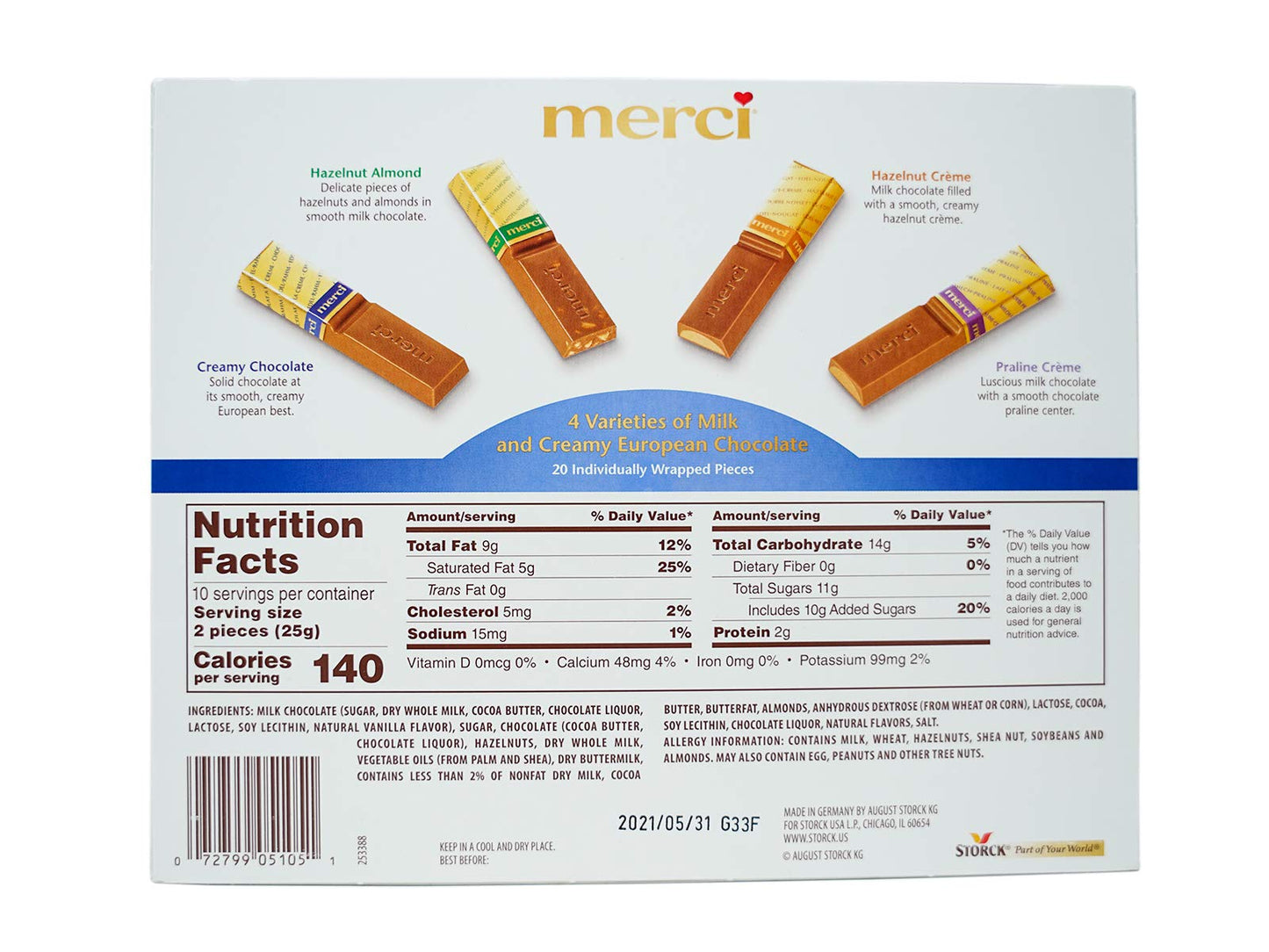 Needzo Merci Assorted Chocolate Holiday Boxes with Milk and Almond Flavored Chocolate Pieces, Set of 2, 8.8 Ounces Each