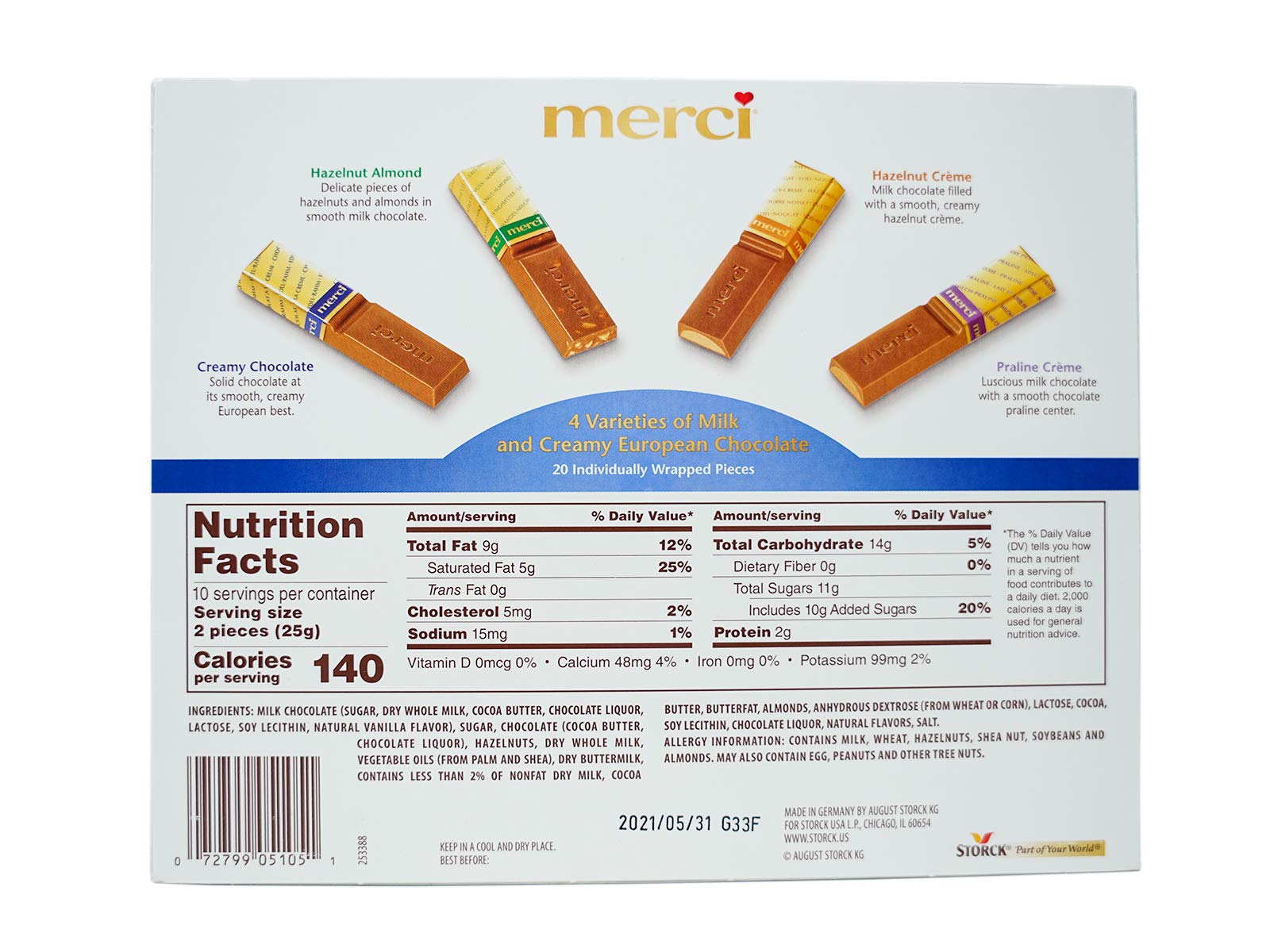 Needzo Merci Assorted Chocolate Holiday Boxes with Milk and Almond Flavored Chocolate Pieces, Set of 2, 8.8 Ounces Each