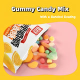 FLTTNSQK Assorted Sour Gummy Candy, Sweet and Sour Fruit Flavored Chewy Treats in Worm, Ring, Fruit and Watermelon Slice Shapes, 35.2 Ounce Bulk Pack
