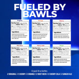 BAWLS Variety Pack, BAWLS Guarana Drink, Guarana Soda, Guarana Fueled Soda for Energy, High Energy Caffeinated Drink, Variety Pack, 10oz 12 Pack Glass