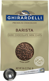 Ghirardelli Dark Chocolate Barista Mini Chip, 5lb Bag with Barista Spoon