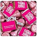 124 Pcs Breast Cancer Awareness Candy Gifts & Favors Wrapped Miniatures and Pink Kisses (1.52 lbs) - Think Pink Ribbon