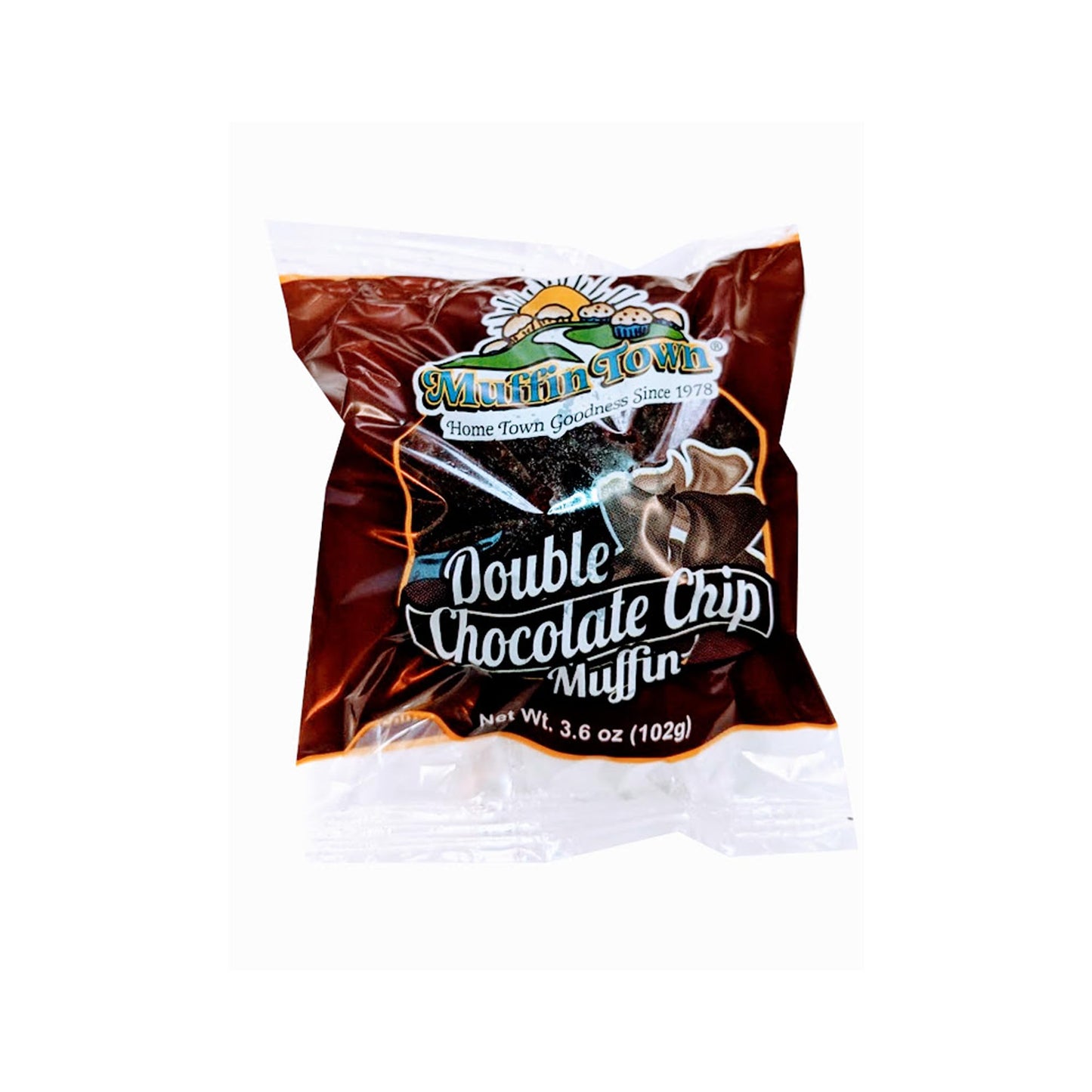 Muffin Town Double Chocolate Chip Muffins - 12 Individually Wrapped | 3.6 oz | Real Cocoa + Chocolate Chips | Freeze & Thaw Soft in 5 Min | Nut-Free