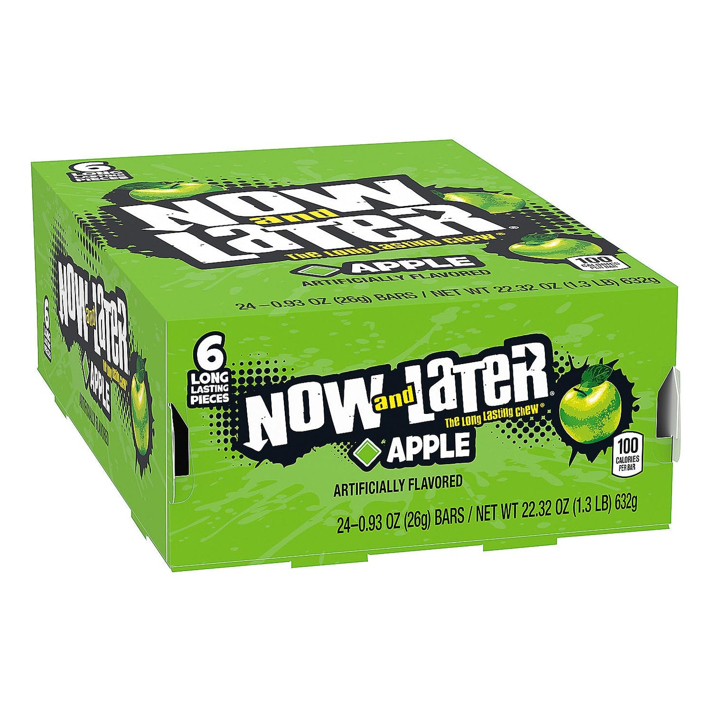 Now & Later Apple Fruit Chews Candy - 24 piece