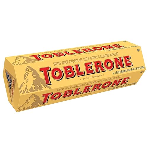 Toblerone Swiss milk chocolate with honey and Almond Nougat - 2 packs of 6 bars
