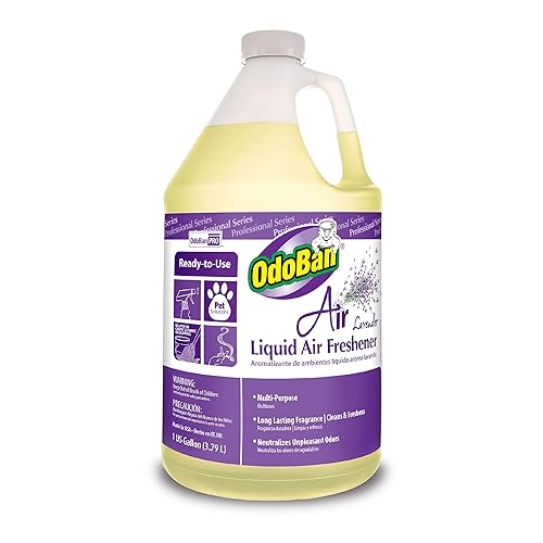 OdoBan Professional Series Ready-to-Use Air Lavender Liquid Air Freshener, Made in the USA, Lavender Scent, 1 Gallon
