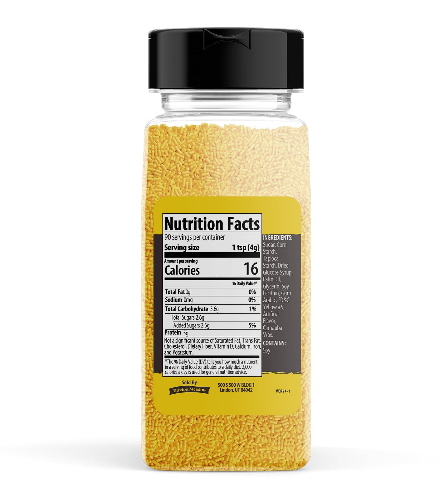 Birch & Meadow Yellow Sprinkles, 12.8 oz, Fun & Decorative Topping