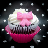 12pk Shimmer Baby Pink Ribbon Bows Cake Cupcake Sugar Decoration Toppers