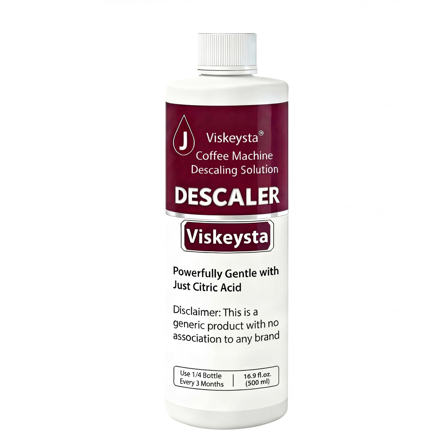 Viskeysta No-Pre-Soak Descaling Solution,Compatible with Ninja Coffee Makers, 500ml Bottle for 4 Uses