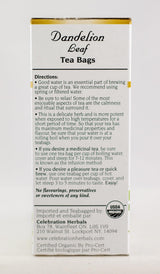 Celebration Herbals Dandelion Leaf Tea Bags 24 Count