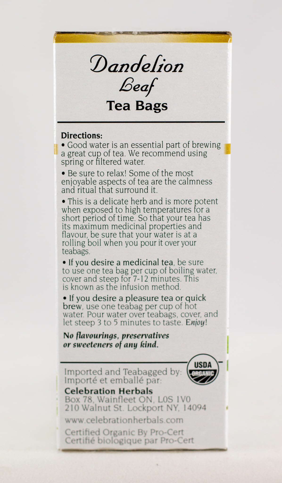Celebration Herbals Dandelion Leaf Tea Bags 24 Count