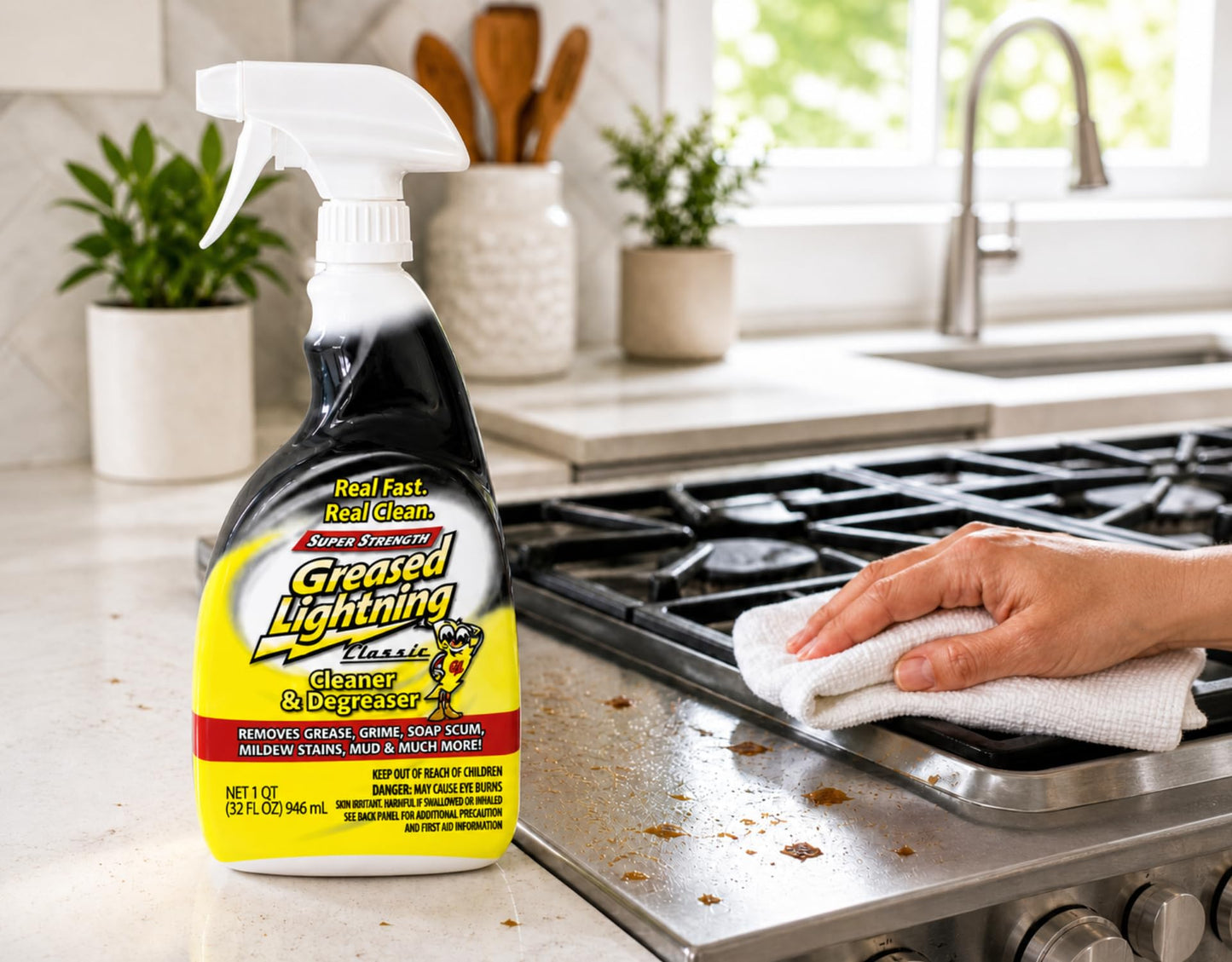 Greased Lightning Super Strength Multi-Purpose Cleaner & Degreaser, 32 fl oz (1) (3 pack)