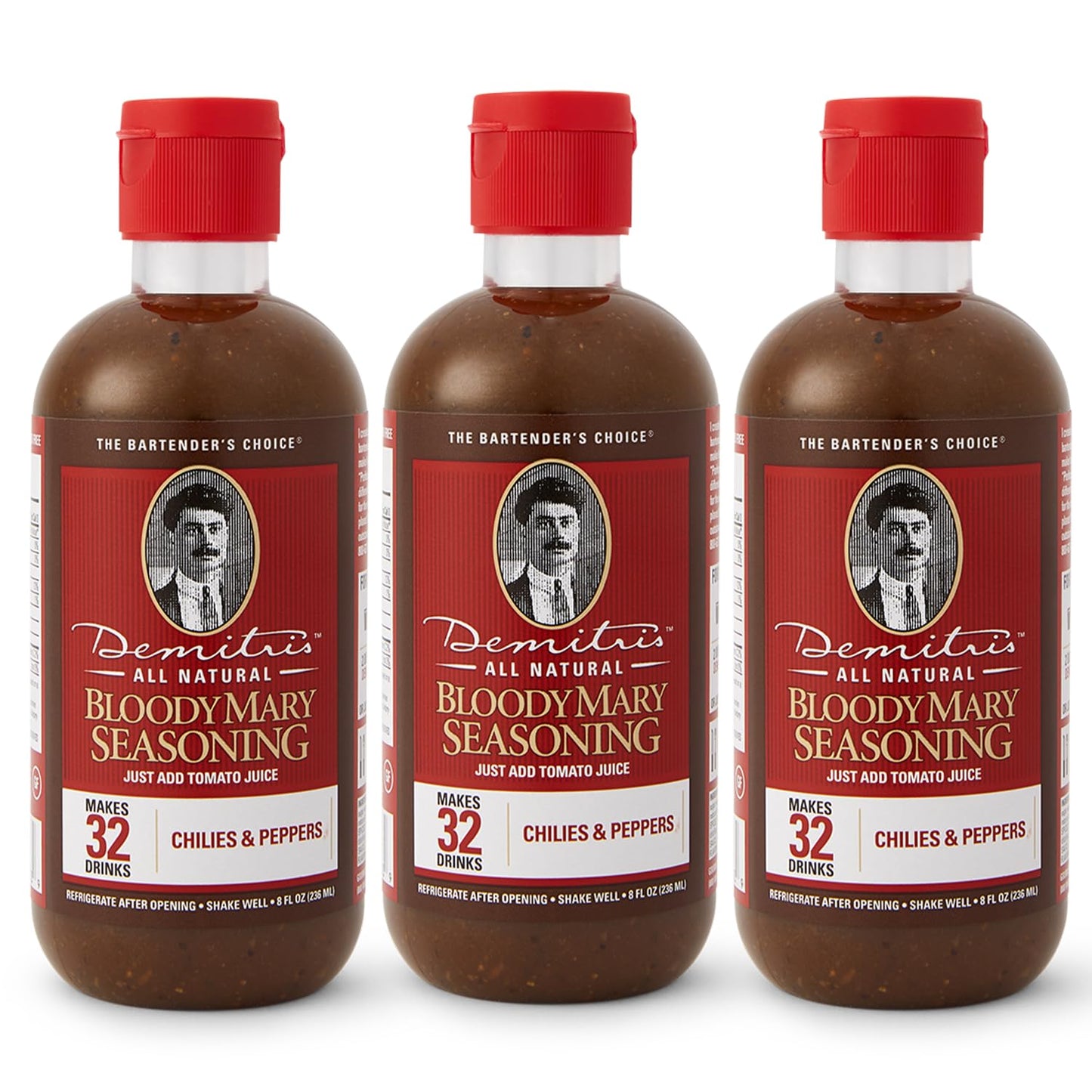 Demitri's Bloody Mary Seasoning Chilies & Peppers - Spicy Bloody Mary Mix - Concentrated Mixer - Bold Rich Flavor - Perfect for Home Brunch Parties