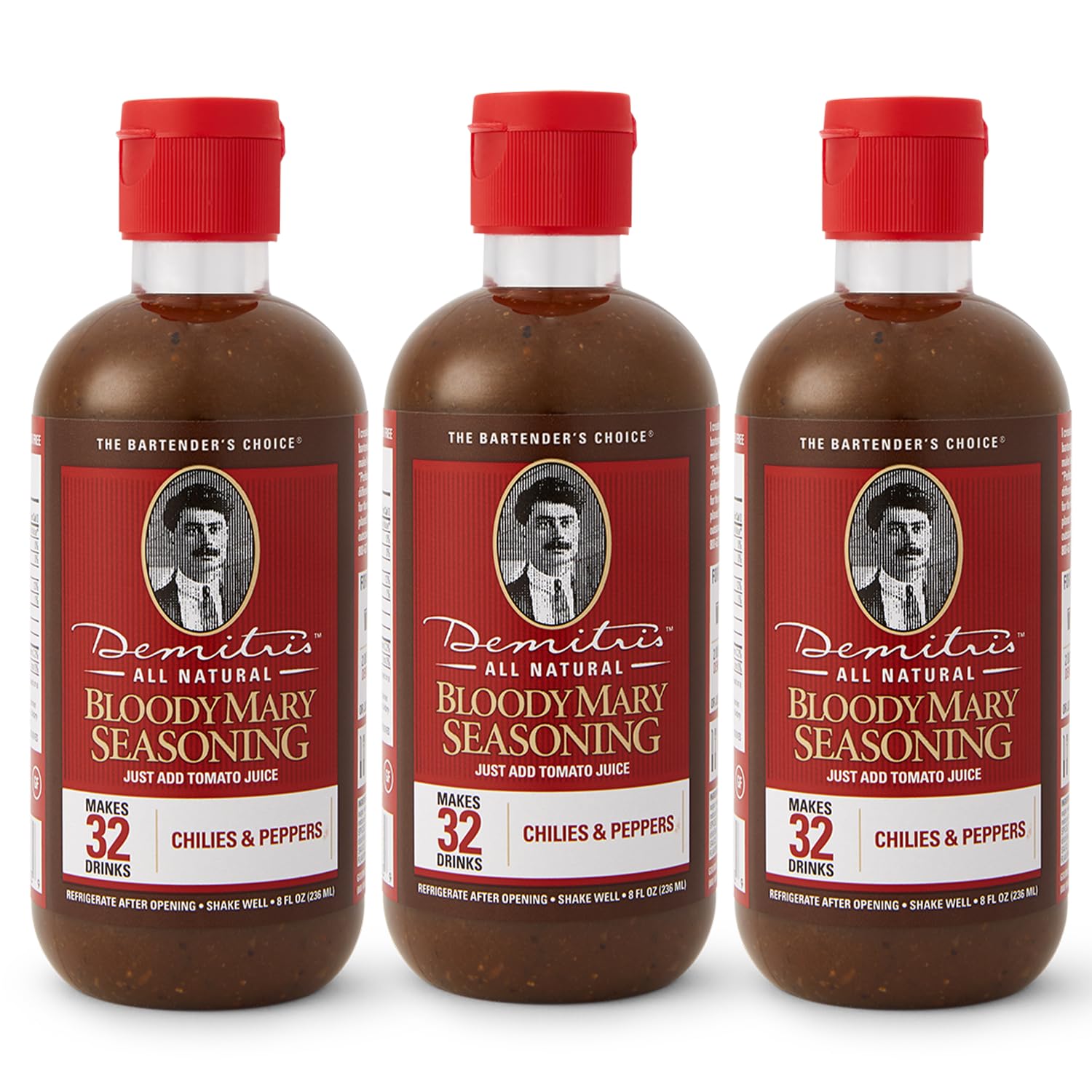 Demitri's Bloody Mary Seasoning Chilies & Peppers - Spicy Bloody Mary Mix - Concentrated Mixer - Bold Rich Flavor - Perfect for Home Brunch Parties