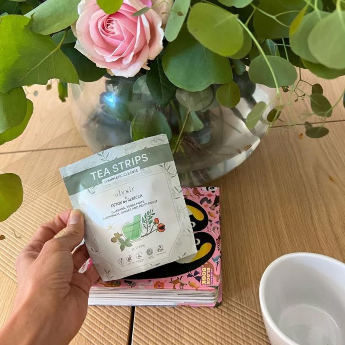 Olyxir x Detox By Rebecca Tea Strips - Guarana, Yerba Mate, Lemonbalm, Ginger & Peppermint Flavor Instant, Organic, Non-GMO | 25 Ct (Lymphatic