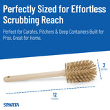 SPARTA 12 Inch Bottle Brush with Polyester Bristles and Plastic Handle, Color Coded, Large Round Head Cleaner for Bottles Jars and Food Service