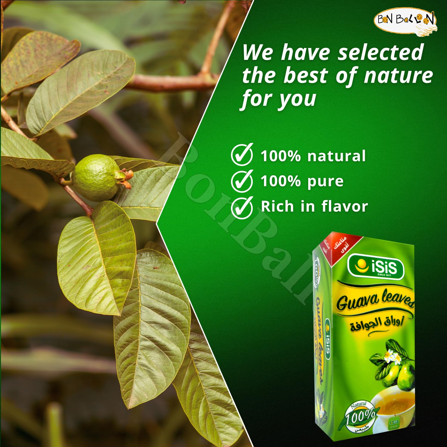Isis Natural Drink Herbal Chai Guava Leaves Tea Bags Herbals Herb Herbs No Caffeine Non Gmo No Additives No Artificial Coloring Kosher Halal (20 Bag)