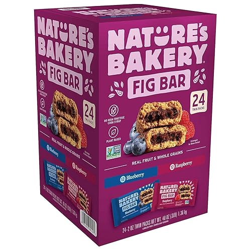 3 set of 48 Count 48 Count Gourmet Kitchn Natures Bakery Whole Wheat Fig Bars - 2 Twin Pack Boxes, 48 Bars (24 Blueberry, 24 Raspberry Each) - Healthy