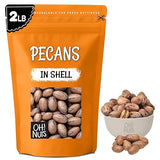 Oh! Nuts Pecans in Shell - Raw - 100% Natural - 2 lb - High-Protein Pecans - Packed in New York Zip-Seal Bag for Exceptional Freshness