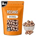 Oh! Nuts Pecans in Shell - Raw - 100% Natural - 2 lb - High-Protein Pecans - Packed in New York Zip-Seal Bag for Exceptional Freshness