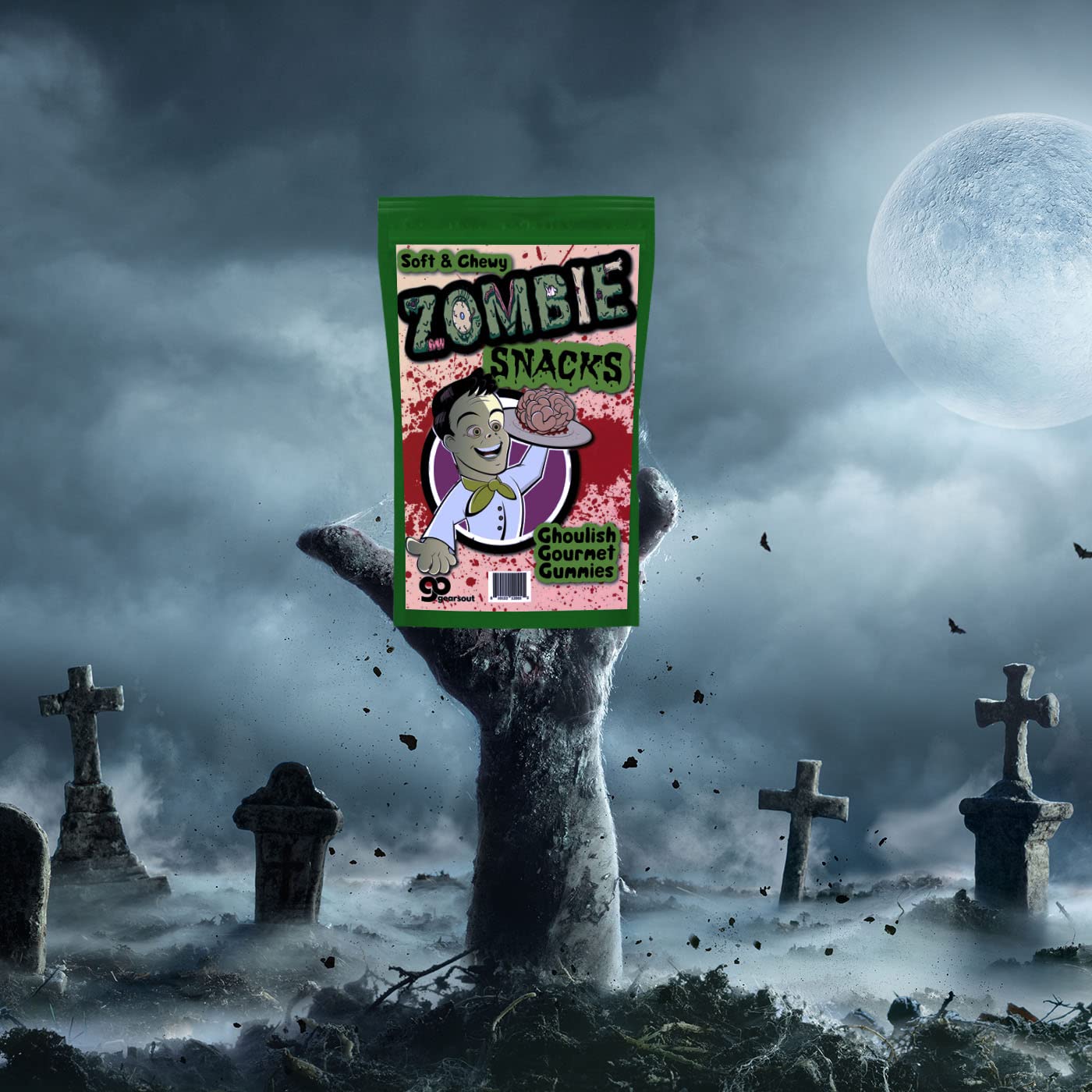 Zombie Snacks Body Part Gummies - Weird Gummy Candy for Kids - Funny Creepy Zombie Gag Gift for Halloween Costume Contest Prizes - Chewy Eyeballs
