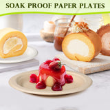 GREENESAGE Small Paper Plates 6 inch, Compostable Eco Friendly Disposable Plates for Appetizer, Cake, Dessert, Brown