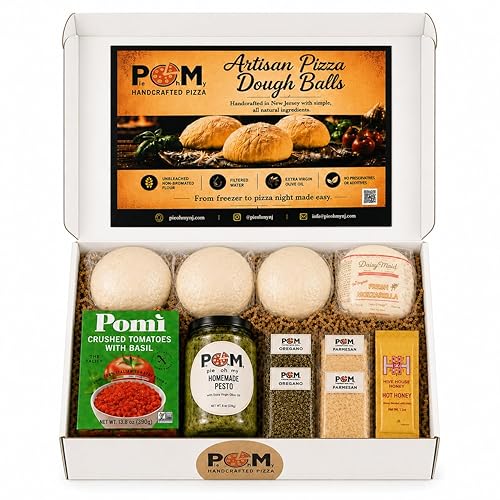 Pie Oh My Artisan Pizza Night Kit - 3 Pizza Dough Balls with Mozzarella, Tomato Basil Sauce, Pesto, Parmesan, Oregano & Hot Honey