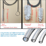 65" Flexible Drain Brush, Tube Pipe Cleaning Brush, Long Slim Cleaner Brush for Shower Sink Drain/Refrigerator Drain Hole/Dishwasher Air Gap/Fish