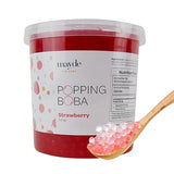 Mayde Popping Boba Pearls, Strawberry Boba Popping Pearls, Bursting Balls for Drinks, Desserts, & Breakfast Bowls, Strawberry Flavor, 7 Pounds