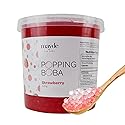 Mayde Popping Boba Pearls, Strawberry Boba Popping Pearls, Bursting Balls for Drinks, Desserts, & Breakfast Bowls, Strawberry Flavor, 7 Pounds