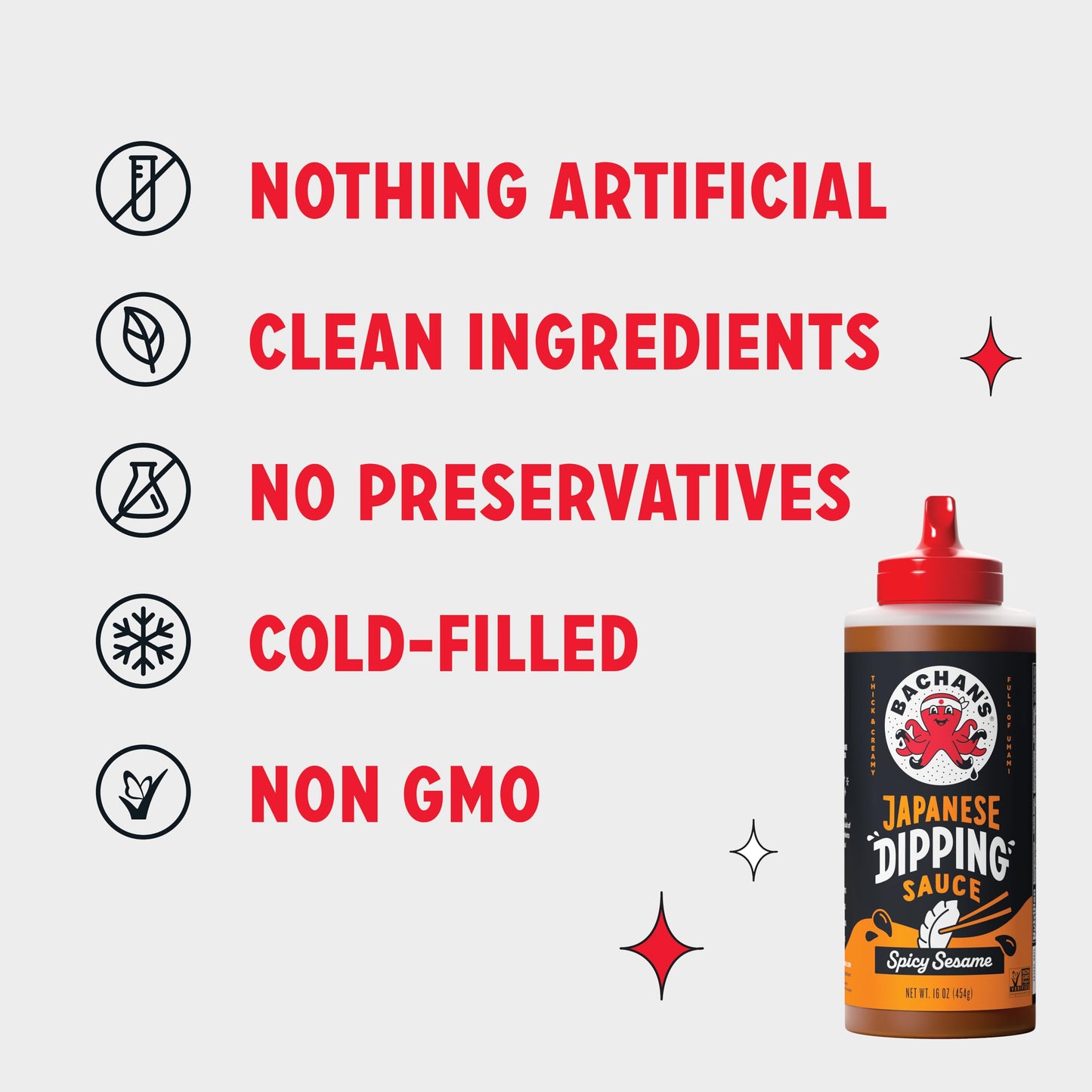 Bachan's Japanese Dipping Sauce - Spicy Sesame, 16 Oz Bottle, Cold-Filled, Non GMO, No Preservatives, No Nut, Non Dairy, Vegan and BPA free. Dipping