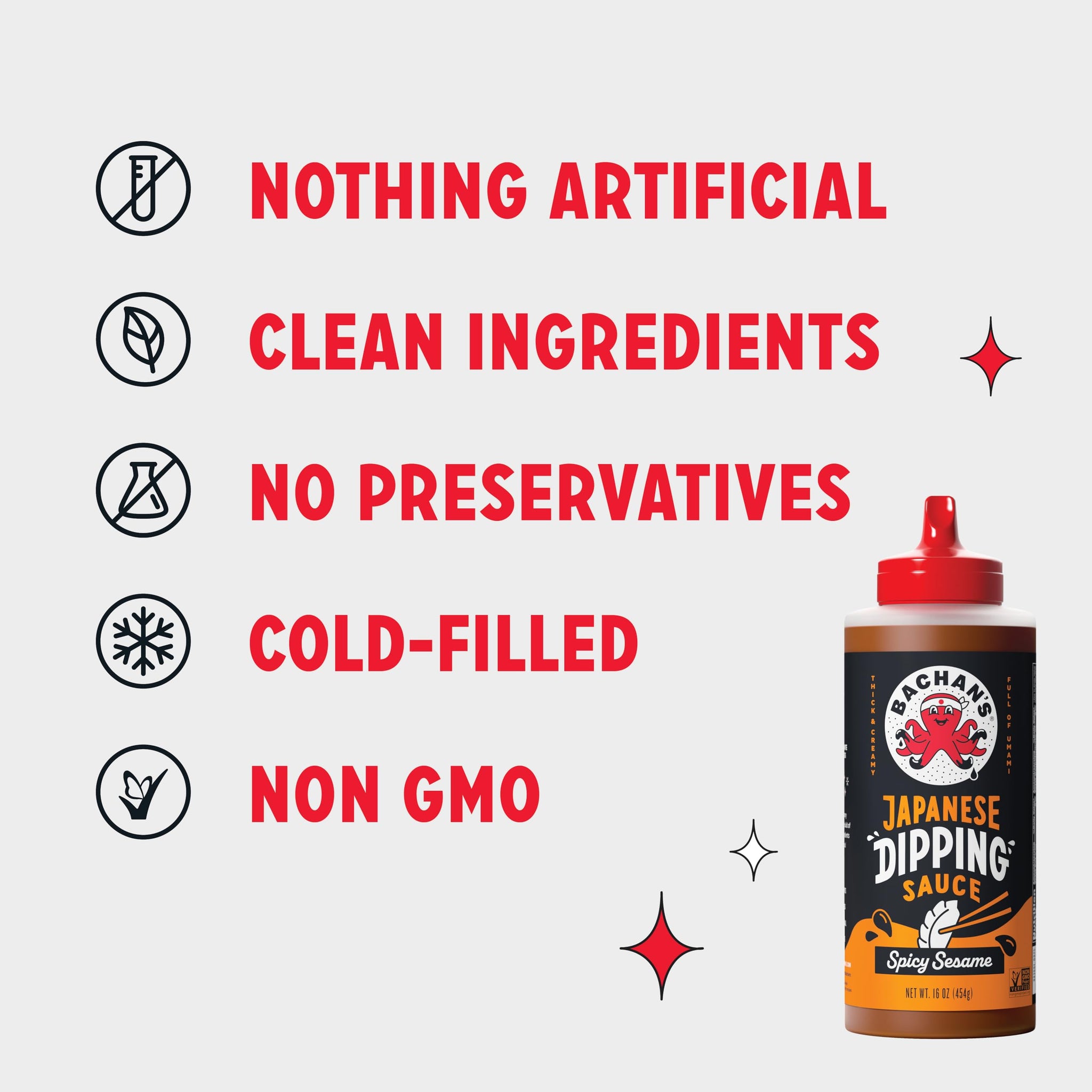 Bachan's Japanese Dipping Sauce - Spicy Sesame, 16 Oz Bottle, Cold-Filled, Non GMO, No Preservatives, No Nut, Non Dairy, Vegan and BPA free. Dipping