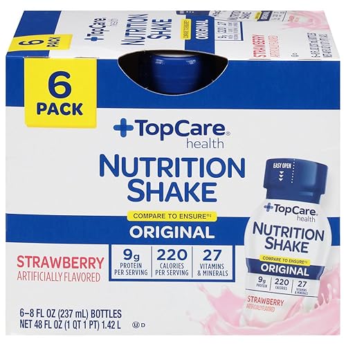 Topcare, Strawberry Nutrition Shake Bottle, 48 Fl Oz