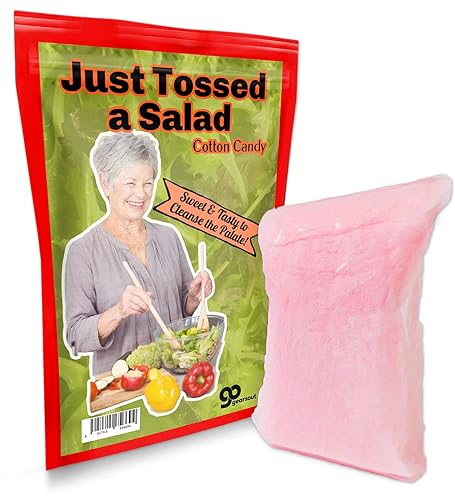 JUST TOSSED A SALAD Gourmet Cotton Candy - 1 ounce - Strawberry Flavor - Gluten Free - Made in the USA
