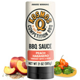 Kosmos Q New Peach Habanero BBQ Sauce, Sweet and Spicy Barbecue Sauce for Ribs, Pork, Chicken, or Brisket, Thick Marinade & Finishing Glaze with Real
