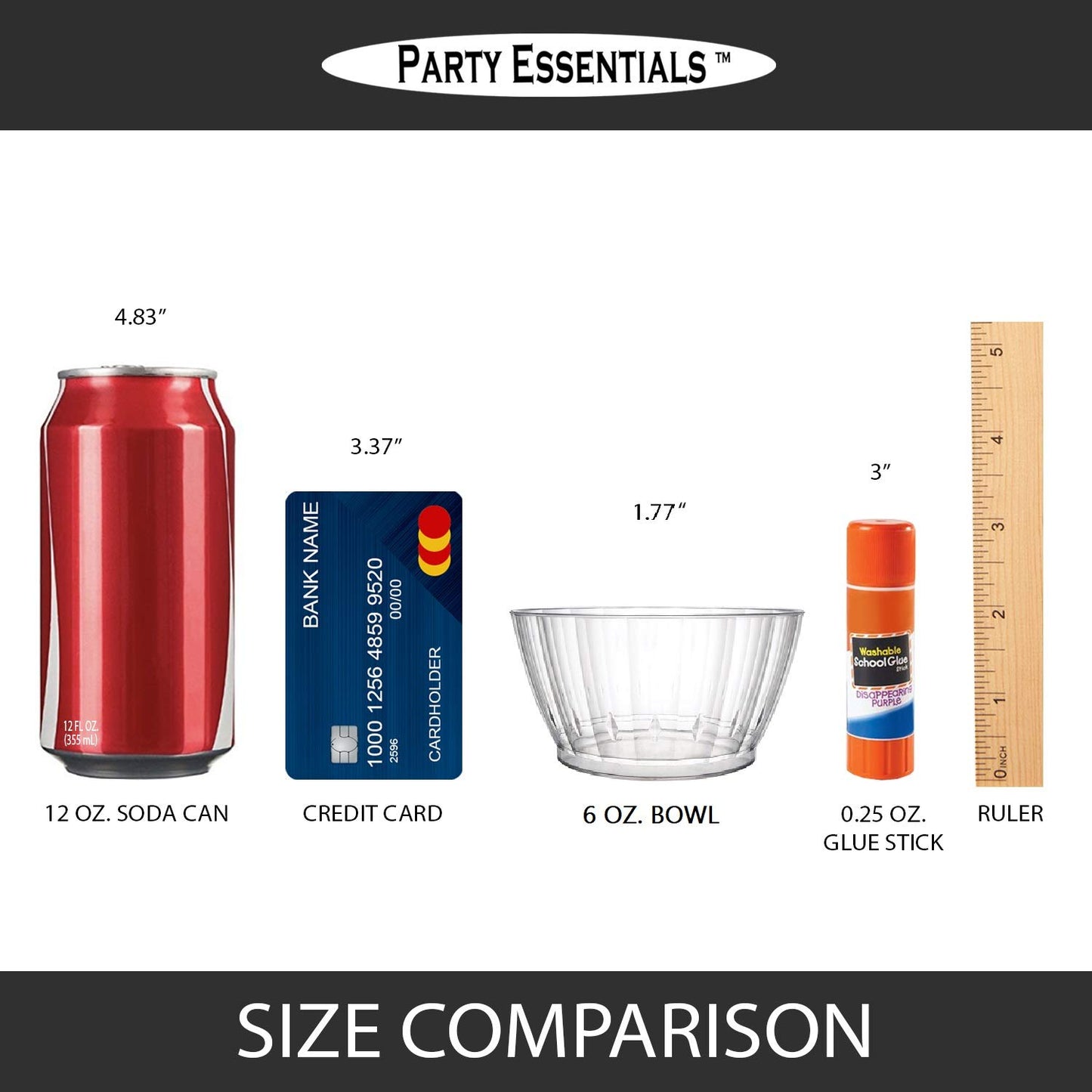 Party Essentials Deluxe/Elegance Quality Plastic 6-Ounce Fruit/Nut/Dessert Bowls, 80-Count, Clear