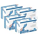 EDI Disposable Vinyl Gloves (Blue) - Powder-Free, Latex-Free (400, Small)