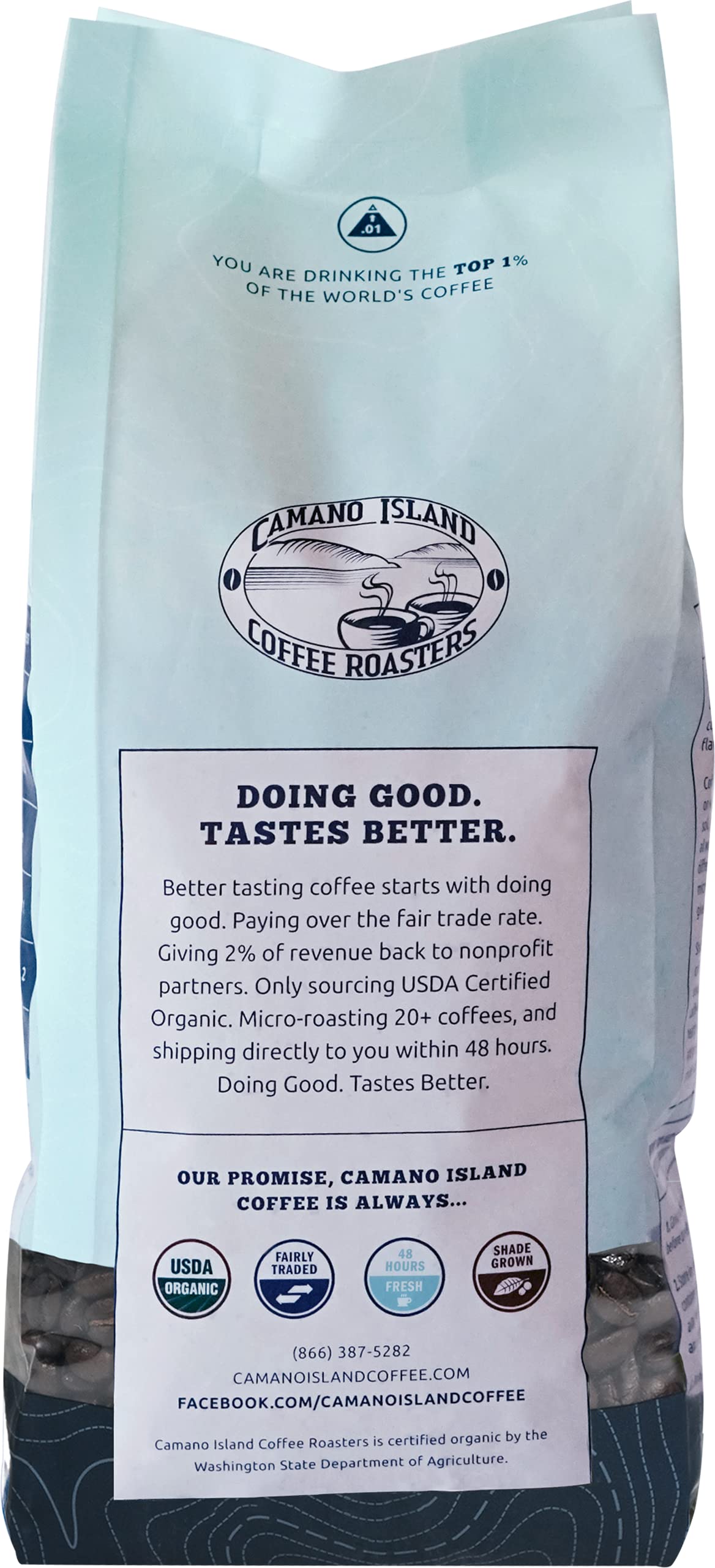Camano Island Coffee Roasters Roasters Honduras Dark Roast, Ground 2lb, Fresh Small Batch Roasted, USDA Organic, Fairly Traded, Shade Grown Top 1%